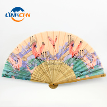 custom double sided souvenir bamboo hand fan for promotion